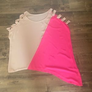 Pink and tan fun blouse /size -small